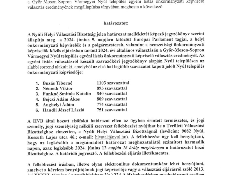 Határozat 1. oldal