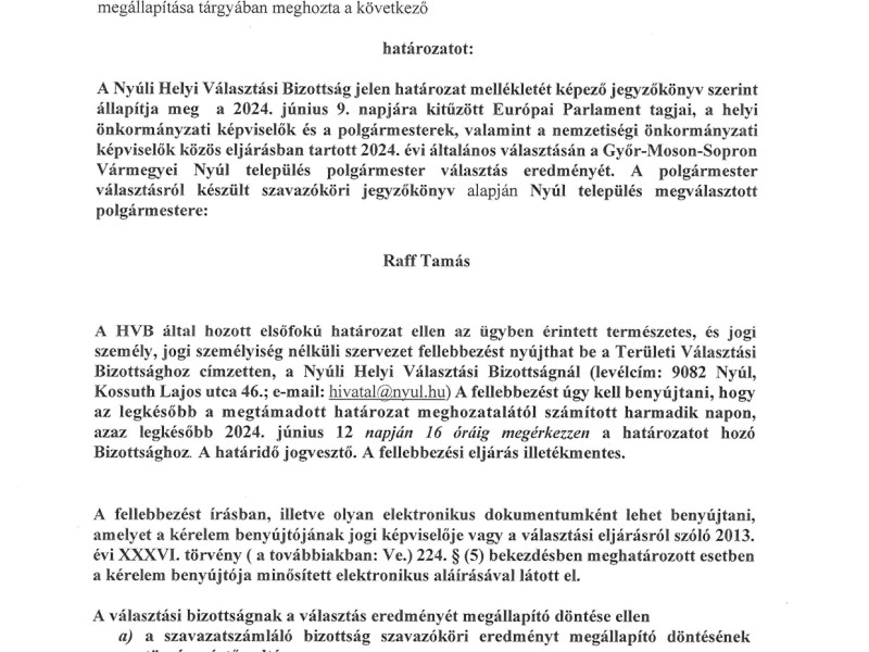 Határozat 1. oldal