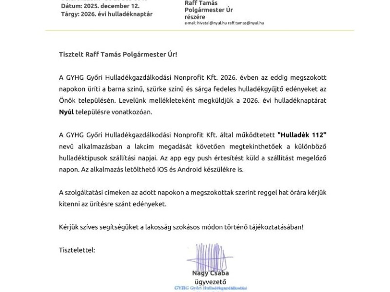 2026. &eacute;vi hullad&eacute;knapt&aacute;r