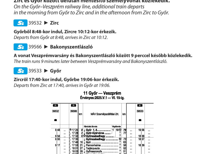 Menetrendi inform&aacute;ci&oacute; 2025.05.-