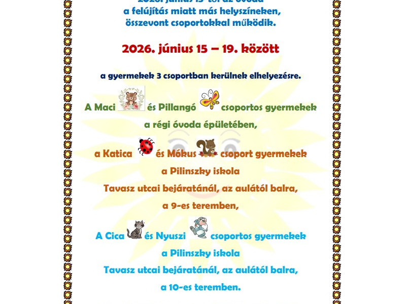 T&Aacute;J&Eacute;KOZTAT&Oacute; AZ &Oacute;VODAI NY&Aacute;RI &Eacute;LETRŐL
